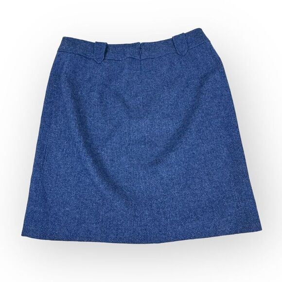Talbots Herringbone Shetland Wool Blue Skirt size 6P - Picture 3 of 8